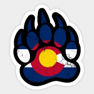 Colorado Flag Bear Claw Art Design Sticker